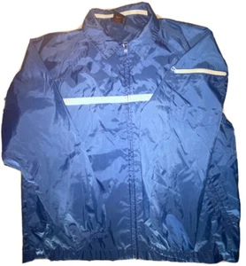 Nike Swoosh Vtg Youth Windbreaker Track Jacket Child's Medium 8-10 Blue - Picture 1 of 14