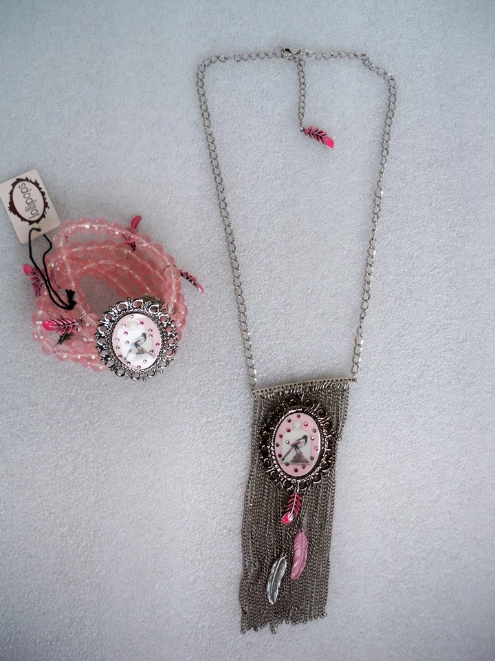 LOLLIPOPS ACCESSORIES PARIS COLLANA IN METALLO NECKLACE E BRACCIALE BRACELET - Immagine 1 di 1