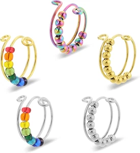 5 Stück anti Stress Ring Set,Verstellbare Anxiety Ring,Effizient Linderung Von Ä - Bild 1 von 12