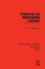 Topics in Modern Logic by D.C. Makinson Paperback Book