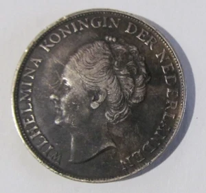 1944 P Acorn Privy Key Date Netherlands Silver 1 Gulden Coin - Picture 1 of 4