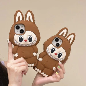 Cartoon 3D Labubu Rubber Soft Phone Case Cover For iPhone 12 13 14 15 16 Pro Max - Picture 1 of 15