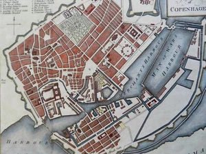 Copenhagen Denmark Detailed City Plan Fortifications 1790 Neele hand color map - Picture 1 of 4