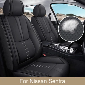 For Nissan Sentra 2008-2024 PU Leather Car 5-Seat Covers Front Rear Cushion Pad - Picture 1 of 7