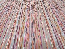 Zoffany Fabric Pattern Nuru Fuchsia/Teal/Mink 1.6 Yd x 54 In Cut Velvet Stripe