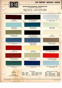 1969 MERCURY COUGAR COMET MONTEGO 69 PAINT CHIPS RINSHED MASON - Picture 1 of 1