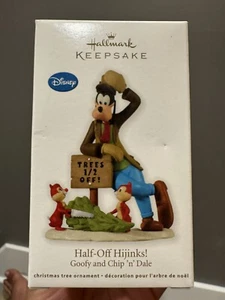 HALLMARK KEEPSAKE DISNEY Goofy CHIP DALE HALF OFF HIJINKS Ornament 2012 Tree - Picture 1 of 2