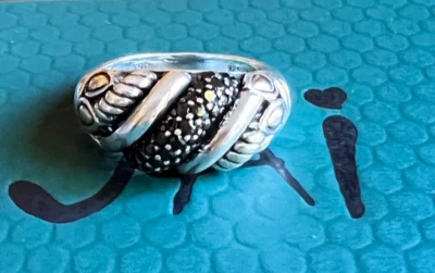 JAI John Hardy Ring Sterling, 14K Gold & Black Spinel, Size 6 - Image 1 of 4