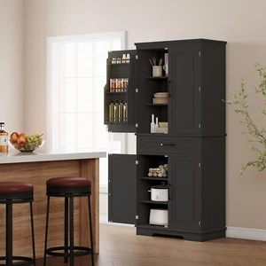 72 in Kitchen Storage Cabinet Tall Pantry Kitchen Storage Cabinet with Drawer US - Picture 1 of 8