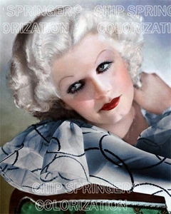 JEAN HARLOW Wearing a Dress with Circles | 8x10 COLOR Photo by CHIP SPRINGER - Picture 1 of 1