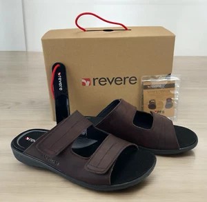 Revere Durban Men's Casual Strap Sandal Leather Brown Size 13 - NEW IN BOX - Picture 1 of 23
