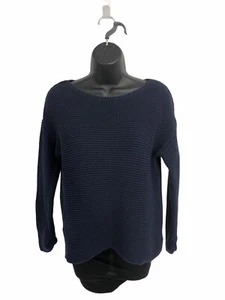 ZARA Knitwear Girls 3/4 Sleeves Front Boat Neck Sweater Top 11-12 Blue - Picture 1 of 9