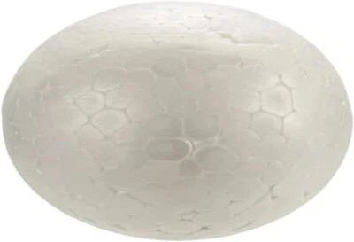 Lot de 2 Boules Ovales Pleines en Polystyrene Diametre 15 cm avec Impacts Blancs - Photo 1/4