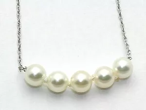 COLLANA DI PERLE AGGIUNGI RARA GRANDE 8MM 14K ORO BIANCO CATENA UNA TRADIZIONE DI FAMIGLIA - Foto 1 di 2