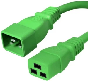15 PACK LOT 6ft IEC C20 - C19 Green Power Cord 12AWG 20A/2500W 100-250V 2M - Picture 1 of 1