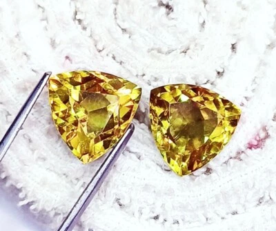 Multi Color Alexandrite Trillion Cut 16+ Ct Certified Pair Loose Gemstone ~ RL06 - Image 1 of 4