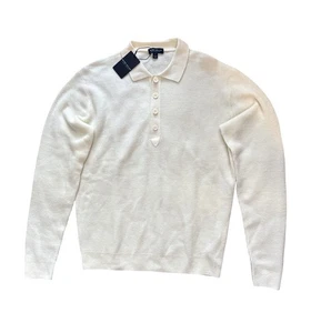 Peter Millar Crown Crafted Almond Brixham Sweater Size Medium $395 NWT Linen - Picture 1 of 9
