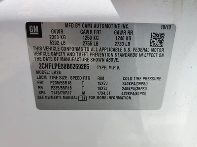 2011 Chevrolet Equinox Used Radiator 3.00L OEM 127K Miles C25678 - Image 1 of 4