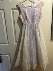 Vintage Handmade Lavender Dress With Sheer Overlay 6-8? READ - Picture 1 of 9