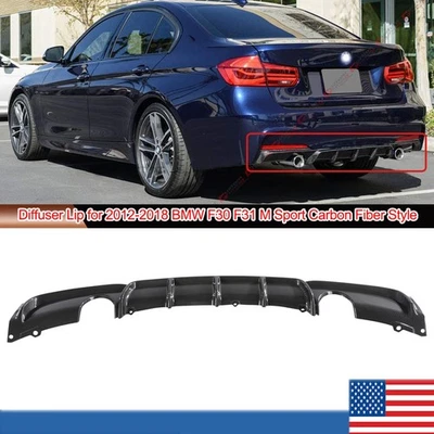 Alerón labial de parachoques difusor trasero para BMW F30 M-Sport 12-2018 fibra de carbono Kphfmt Foto 1 de 4