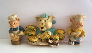 Juego de 3 imanes de nevera cerdos cerdos con comida - Imagen 1 de 14