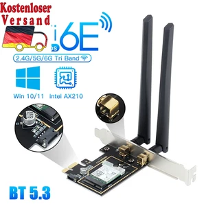 Wi-Fi 6E Intel AX210 Dual Band Pcie Wireless Wifi Network Adapter 2.4G/5G/6Ghz 2 - Afbeelding 1 van 9