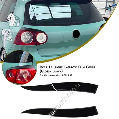 Car Tailight Eyebrow Trim Light Eyelid For Volkswagen Golf 5 GTI R32 Black - Image 1 of 4