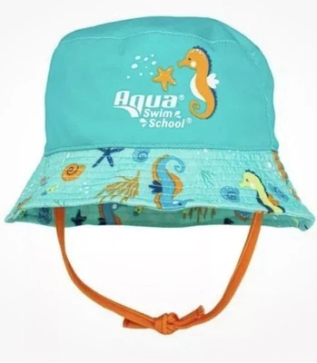 Aqua SwimSchool морской конек полиэстер ведро шляпа, оранжевый и бирюзовый, морской конек морская звезда - Изображение 1 из 4