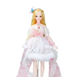 60cm BJD Puppe 1/3 Mädchen + Gesicht Make-up + Augen + blonde Perücke + Kleidung Set + Schuhe - Bild 1 von 9