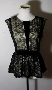 Lace MIAMI Black Sleeveless Lace Top Size M - Picture 1 of 6