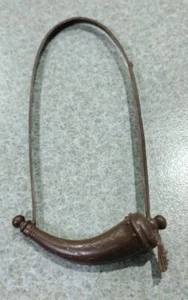 1960's Auth/Orig Marx Johnny West Daniel Boone Reg Brown Powder Horn Nice Cond - Picture 1 of 2
