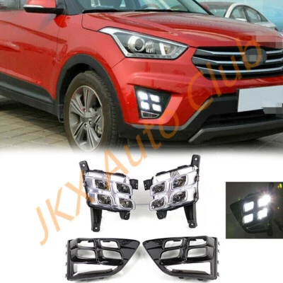 适用于现代 Creta ix25 2014 2015 2016 DRL LED 日间行车灯雾灯 — 第 1/4 张图片
