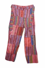 Hippy bOHO cHIC PATCHWORK Unisex Pants Loose TIE Waist Cotton Side Pocket Pant