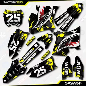 Black Yellow Savage Restyle Graphics Kit fit 01-08 Suzuki RM125 RM250 RM 125 250 - Bild 1 von 5