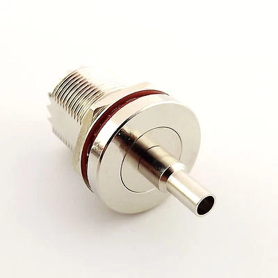 1x UHF Female SO239 w/Nut Bulkhead Crimp for RG174 RG316 LMR100 RF Adapter - Image 1 of 4
