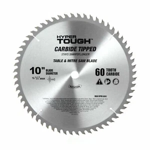 Hyper Tough 10-inch Carbide Tipped 60-TPI Saw Blade, AU30009K Silver 10" - Picture 1 of 4