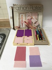 Vintage Tomy Fashion Plates 1978 15 plates near complete with instruction book