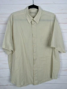 Camisa con botones amarilla a cuadros manga corta Munsingwear para hombre talla XL - Imagen 1 de 4