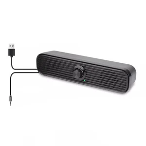 3.5mm Jack Wired Speakers Soundbar Stereo Bass Sound USB For Computer Laptop - Picture 1 of 10