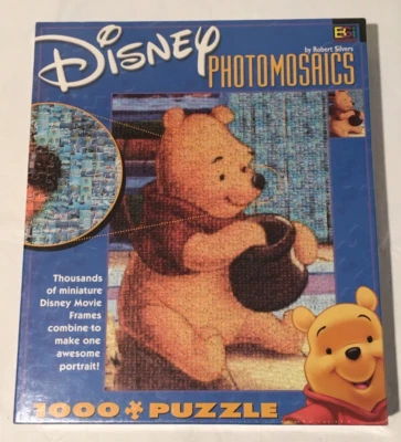 Disney Winnie The Pooh Photomosaics 1000 Piece Jigsaw Puzzle w/Poster-NEW SEALED - Image 1 of 3
