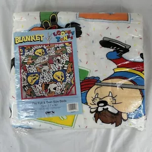 "Manta de colección Looney Toons Sports Warner Twin completa nueva sellada Owen 72"" X 90""" - Imagen 1 de 8