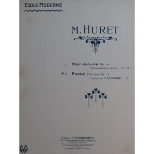 Huret M. Pastel Canto Piano 1914 - Imagen 1 de 4