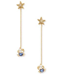 Kate Spade New York Gold-Tone Cubic Zirconia & Imitation Pearl Heart Crab & Star - Picture 1 of 6