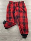 Vintage Woolrich Heavy Wool Plaid Red Black Hunting/Outdoors Pants