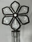 ✨ Vintage Chandelier Prism Glass Flower Bottle Stopper And Bottle 15" Tall