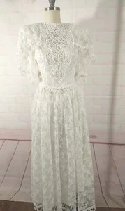 vintage 80s JESSICA MCCLINTOCK BRIDAL wedding dress cottagecore victorian 4 - Picture 1 of 7