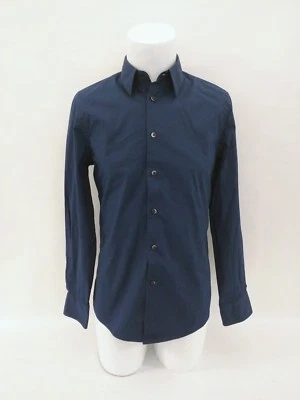 Express 1MX Ex. Slim Fit Dress Casual Navy Shirt L/S Size Small 14-14.5 - Image 1 of 3