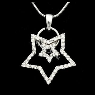 透明水钻水晶星星吊坠项链 P068 — 第 1/4 张图片