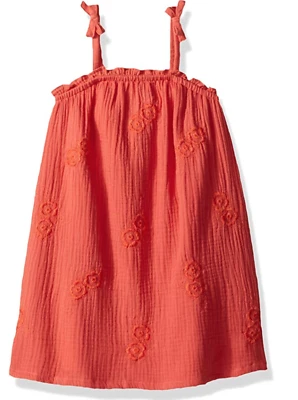 Lucky Brand Big Girls' Spaghetti Strap Dress, Large (12-14), Persimmon - Image 1 of 4