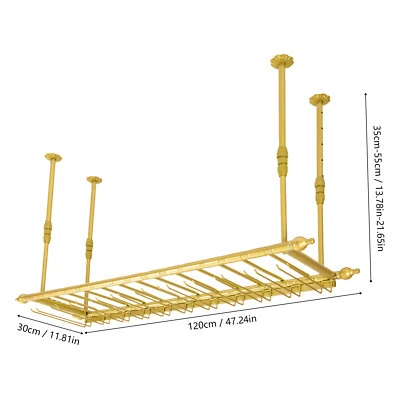 47.24*11.81 inch Adjustable Hanging Bar Wine Glass Rack Ceiling(Champagne) - Image 1 of 4